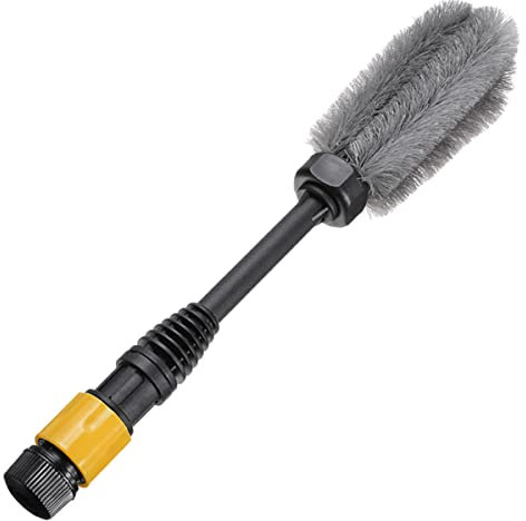 Alongen Brosse de lavage haute pression pour voiture - Connectez le tuyau d'eau - Roue de nettoyage à 360 ° - Avec poignée confortable - Outil de lavage pour voiture, caravane, SUV