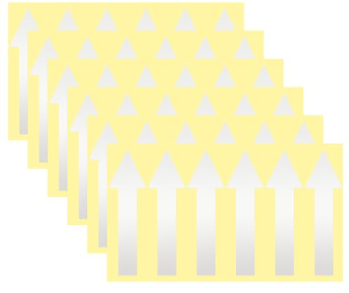 M METERXITY 6-Pack Arrow Sticker, 4 x 1 Inch/ 100 x 30 mm PVC Waterproof Self-Adhesive Directional Arrows Removable Directional Floor Decal Stickers for Wall Marking/Road Sign [Silver Gray]