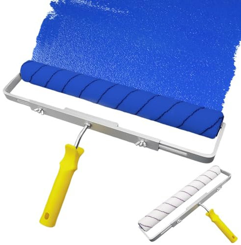 Nessun kit di rulli per vernice a goccia - set di rulli di vernice a soffitto efficiente con robusto cornice in alluminio | Rullo da pavimento senza pasticcio per pittura liscia su muro a secco, paret