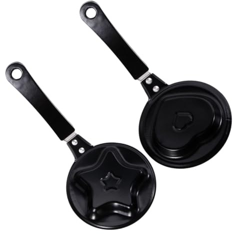 TIDTALEO Mini Omelette Pan Nonstick Cooking Pan DIY Boys and Girls Breakfast 2pcs Star Heart Shapes for Home Cooking