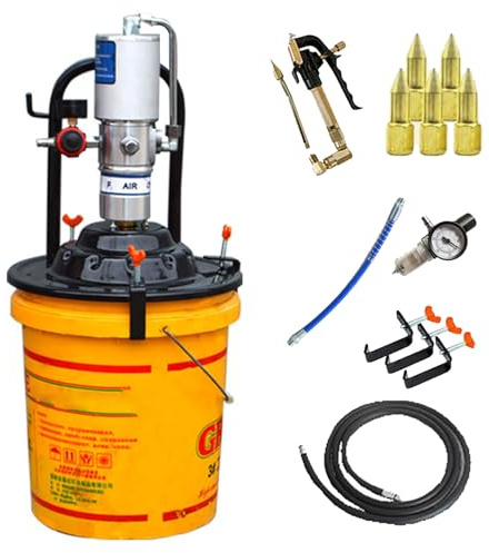 ZXCVBNMQ Pompe de Distribution de Graisse Portable à Commande pneumatique, Ensemble de Pompe de Remplissage de graissage pneumatique Haute Pression 60:1