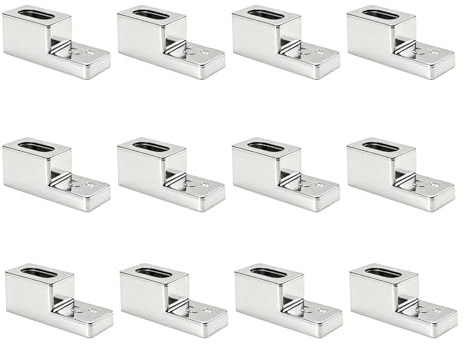 12 abrazaderas de cristal para mampara de ducha, soportes de retención cromados para paneles y recintos de 6 mm, clips de fijación de plástico para cuartos húmedos de baño