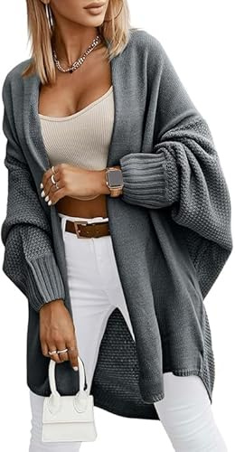Saodimallsu kofta dam långärmad oversize kofta öppen front tröja lätt lång stickad kappa ledig elegant enfärgad tröja