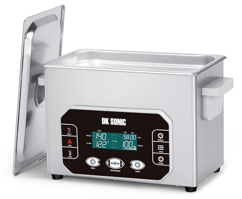 DK SONIC Professioneller Ultraschallreiniger 4L,120W Präzisions-Ultraschallreinigungsgerät mit Intelligenter Touch-Steuerung, fünf Modi für Brillen, Ketten, Uhren, Münzen (Inklusive Korb)