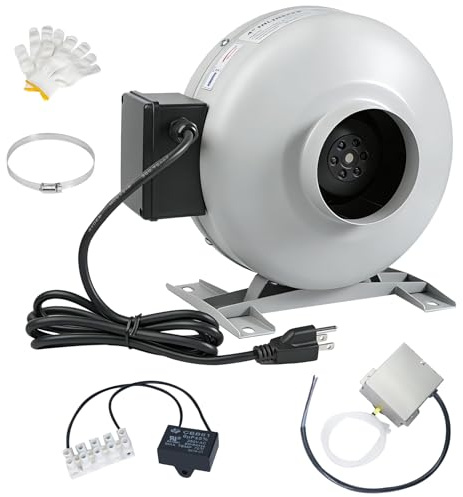 Fhroiny M-4DBT Automatic Dryer Booster Exhaust Fan, 200 CFM Auto-On dryer booster fan for 4 Inch Duct, Quiet dryer vent booster fan, Reduces Drying Time - Easy Install vent fan booster