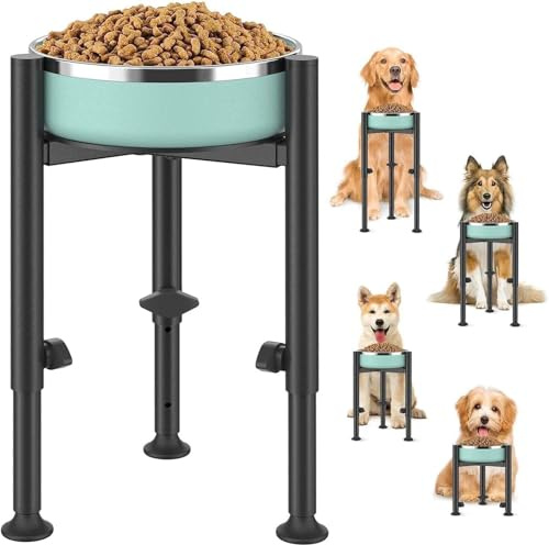Ciotole per Cani Rialzate, 4 livelli di altezza, larghezza 6-10 pollici, Abbeveratoio sollevabile, Porta Ciotole per Cani Rialzato, Medi e Grandi, Regolabile in Altezza