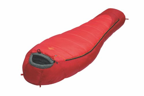 Alexika Schlafsack Nord, linke Reißverschluss, rot/grau, 220 x 80 x 55 links