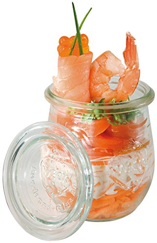 APS 12 Original WECK Gläser 220 ml mit Deckel, 12er Set, Ø 7 cm, H: 8 cm, Tulpenform, Einmachglas, Dekoglas, Dessertglas, Vorratsglas, spülmaschinengeeignet