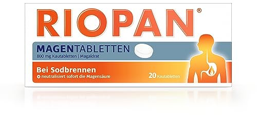 RIOPAN Magentabletten bei Sodbrennen Sahne-Karamell, 20 Kautabletten | Bei säurebedingten Magenbeschwerden, saurem Aufstoßen, ohne Säure-Rebound, wirkt sofort & langanhaltend, vegan