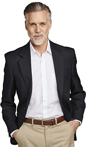 Mens Single Breasted Classic Oxford Blazer-Tailored/Full Fitting (Size: 48) (Colour: Black)