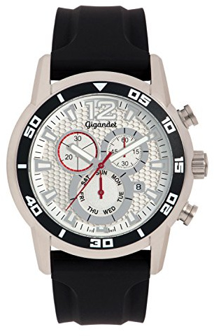 Gigandet Herrenuhr Chronograph Quarzwerk Analog mit Silikonarmband G14-004