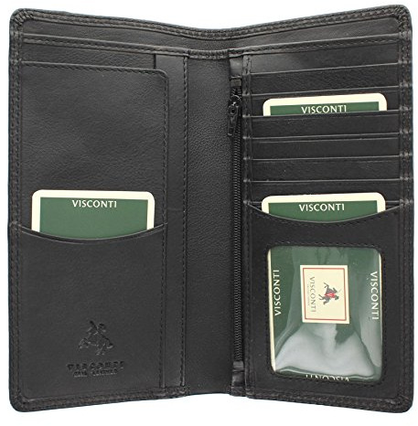 Portafoglio da Giacca da Uomo in Pelle Visconti Collezione Heritage BIG BEN Blocco RFID HT12 Nero