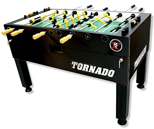 Tornado Tournament 3000 Foosball Table - Made in the USA - Commercial Quality for the Home - Incredible Table Soccer Game (3 Man Goalie, Black)
