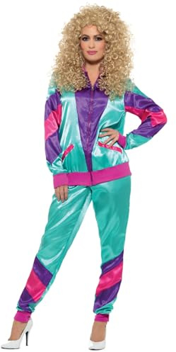 Smiffys - Damen 80er Jahre Fashion Shell Kostüm, Jacke und Hose, mehrfarbig