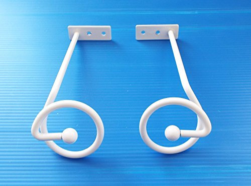 myraumdesign Drapierhaken Raffhalter in Messing + Chrom + Weiss (Weiß)