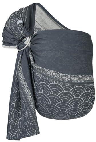 Hoppediz Ring-Sling Babytragetuch ab Geburt, Sapporo | Ergonomisches Tragetuch mit Ringen für schnelles Anlegen, inkl. Anleitung
