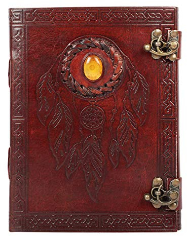 OVERDOSE Pankh with Stone Journal Notebook Handgemachtes Leder Journal Reisetagebuch Schreib journal Organizer planer Tagebuch Size Size 6x8 inches | 15x20 cm