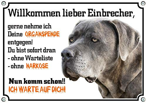 Petsigns Hundeschild Cane Corso - Warnschild Organspende - wetterfest Fun, DIN A5