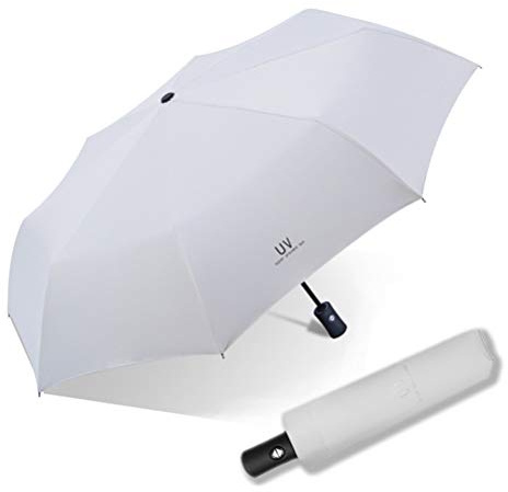 Maibar Paraguas de Sol para Las Mujeres Protección UV Paraguas Plegables triples Creativo 3D Impreso Flores Sombrilla Señoras Pegamento de Plata Sombrillas