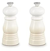 Le Creuset Set de Mini Molinillos de Sal y Pimienta, Plástico ABS, Mecanismo de Cerámica, Anticorrosión, Meringue, 44900117160000