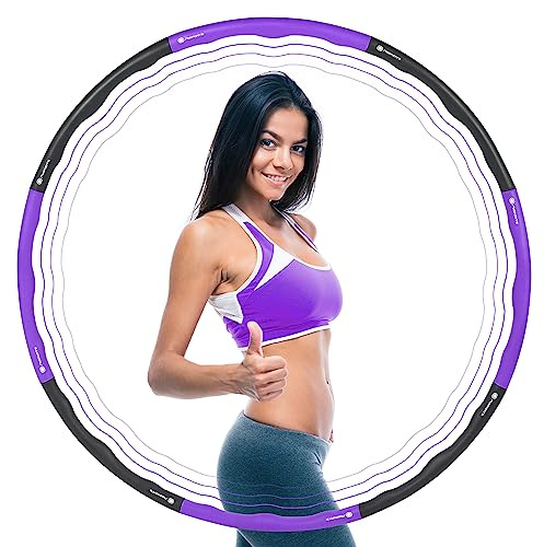 MSPORTS Hula Hoop Reifen Premium mit Schaumstoff und größenverstellbar, Fitness Hula Hoop zur Gewichtsreduktion, 6-8 Segmente Abnehmbarer Hoola Hoop Reifen Geeignet Für Fitness/Sport