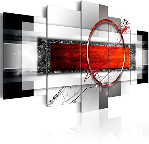 murando Cuadro Acústico Abstracto 225x112 cm espuma acústica absorbe el sonido aislamiento lienzo de 5 piezas Impresión Artística Decoración de Pared Imagen Gráfica a-A-0052-b-n