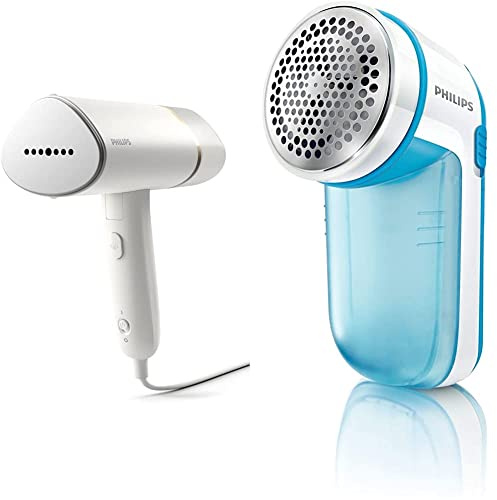 Philips Domestic Appliances STH3020/10 Dampfglätter, weiß & Phil GC026/00, blau, 1 cm