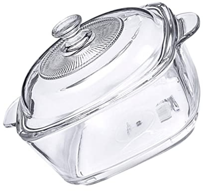 STOBAZA Bol en Verre avec Couvercle, 1l, Épaissi et Résistant aux Fissures, Bol Transparent pour Micro-ondes, Snack Bar et Buffet