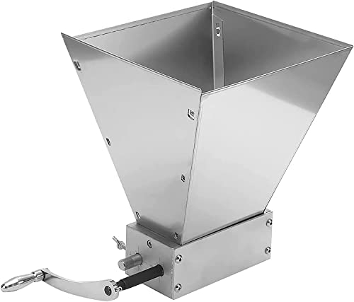 LMEIL Grain Mill Grain Crusher, Brewing Crusher, Grain Mill Grinder for Herb Pulverizer Food Grade Stainless Steel with Adjustable Steel Rollers for Homemade Beer