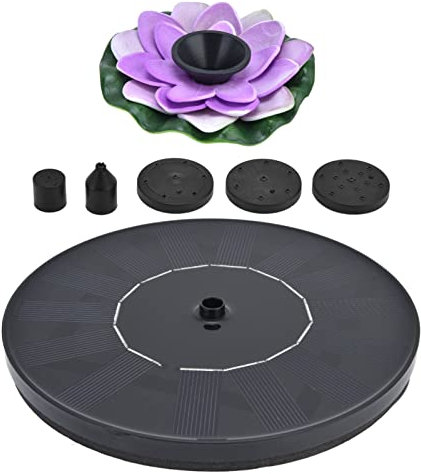 Pompe de Fontaine Flottante à Eau Solaire de Fleurs avec Buses de Pétales Mini Fontaine d'eau à énergie Solaire Fontaine de Bain D'oiseau de Nénuphar pour Bains d'oiseaux Jardin étang(#3)
