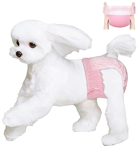 Ambreview Disposable Dog Diapers Female, Just Pull It Up, Doggie Diapers for Female Dogs, Strong Absorbency | Leak Proof, for Dogs in Heat | Elderly | Disabled, S 10 PCS