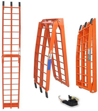 TRUTZHOLM Auffahrrampe klappbar 180 cm 340 kg Faltbare Alu Verladerampe Antirutsch 680 kg Traglast als Paar Motorrad ATV Quad PKW Auto Laderampe