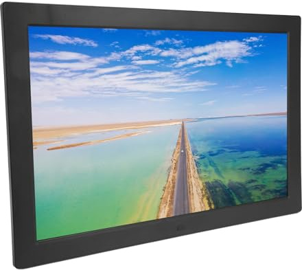 Digitaler Bilderrahmen, 17-Zoll-Digitalfotorahmen mit Fernbedienung, 1440 X 900 IPS HD-Touchscreen, Teilen von Musik, Fotos oder Videos, Wandmontage Möglich, mit USB-, SD-, (Black)