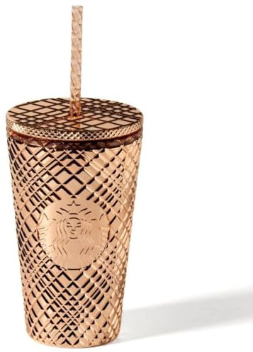 Starbucks 2023 Winter Holiday Jeweled Trinkbecher, 473 ml, Roségold