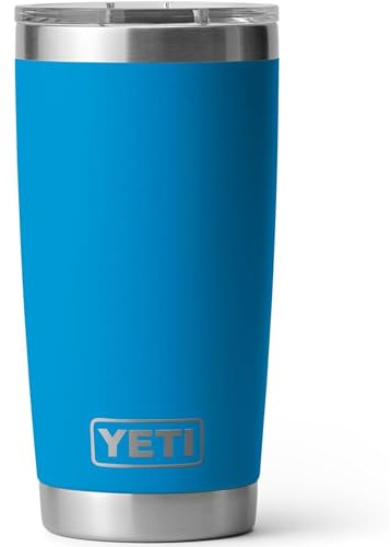 YETI Rambler 20 oz Tumbler, Stainless Steel, Vacuum Insulated with MagSlider Lid, Big Wave Blue