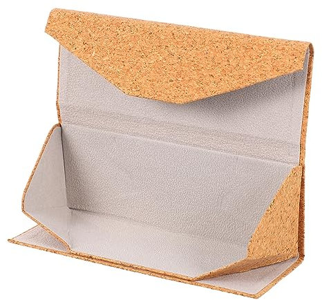 DEARMAMY Khakifarbenes Tragbares Brillenetui aus Flockingleder Dreieckige Hartschale Brillenetui Reißverschluss für Sonnenbrillen und Sportbrillen