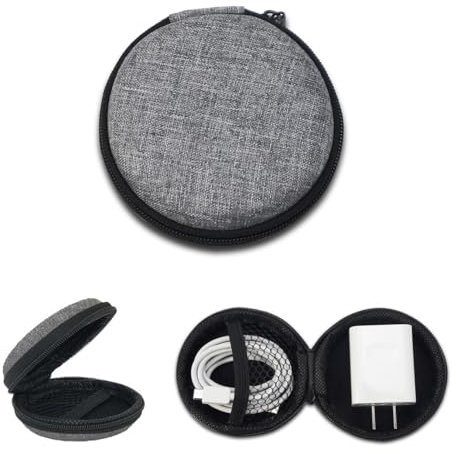 WHYCNJL 1 Pièce Housse Casque Audio Etui Universel pour écouteurs in Ear,Pochette de Protection Rigide Earplug,iPod Shuffle Stick USB Câble, Transport Case Multifonction
