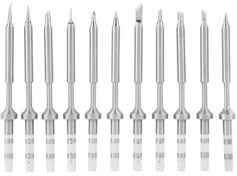 Holigie Lötkolbenspitzen, Mini-Lötspitzen aus Edelstahl, 11 Stück, Feinlötkolben für TS100-Lötkolben (TS100 soldering iron tip 11-piece set)