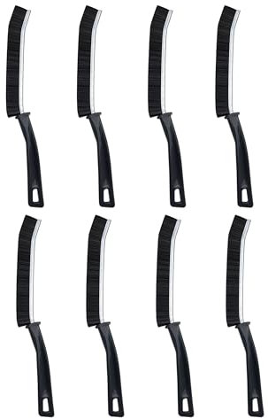 Bukuhlio 8 Stück Profi Fugenbürste mit Hartborsten - Multifunktions Reinigungsbürste für Fliesen, Fensterritzen, Badewanne & Küchenspülen