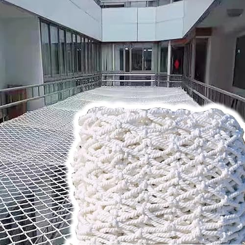 MLYAYE sicherheitsnetz Bauzaunnetz, weiß, für Innen und Außen, 3 cm kleine Maschen, Fallschutznetze – Kletternetz für Spielplatz – Absperrzaun für Fußballtraining, Seilnetz(3.0X4M)