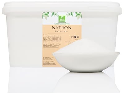 Natron Pulver 5kg Eimer Lebensmittelqualität Backnatron von Green Essence | Natron Back Soda Pulver, Sodium Bicarbonate, Waschmaschine zum Renigung, Backen Reine Natriumbicarbonat Backpulver Eimer 5 kg