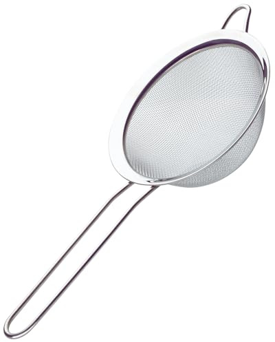 Heavy-Duty 18cm Stainless Steel Sieve - Fine Mesh Strainer with Extra Grip Handle, Dishwasher Safe & Durable for Professional Cooking, Baking, Tea, Pasta, Flour, Rice & More. Easy to Use & Clean.