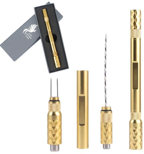 Cigar Punch Cigar Draw Enhancer and Cigar Nubber 4 in 1 The Cigar Punch for All Cigars is a Practical and Essential Cigar Accessories for Cigar Lovers Great Gift for a Man （Gold）
