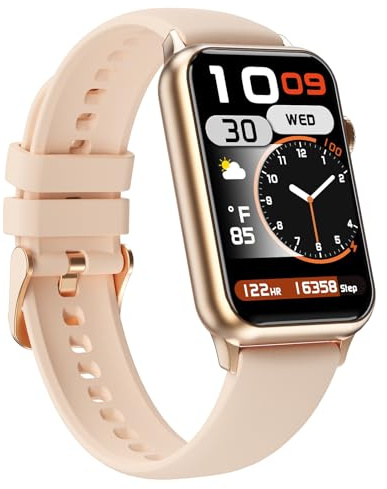 Reloj inteligente de seguimiento de salud y fitness con frecuencia cardíaca 24/7, oxígeno en sangre, presión arterial, monitor de sueño, 128 modos de ejercicio, contador de calorías, podómetro, IP68