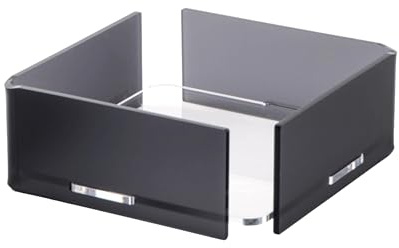 LINEE Recanati MEDITERRANEA Porta Tovaglioli Orizzontale in PMMA 20x20x8 cm – Accessorio da Tavola Moderno – Design Elegante Made in Italy (Fumè Grigio Satinato)