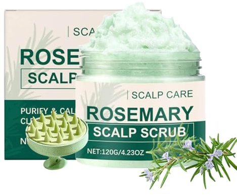 Gommage cuir chevelu, exfoliant pour le cuir chevelu au romarin et à la menthe, exfoliant pour cuir chevelu et romarin,Traitement Capillaire Nourrissant,Gommage Cheveux, 120g