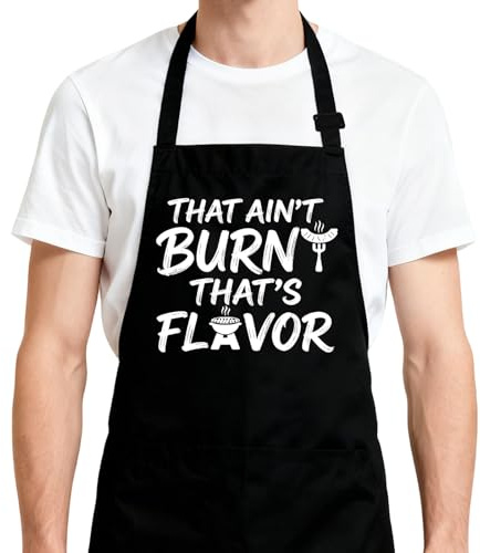 Funny Grilling Aprons for Men With Pockets, Mens Aprons for Cooking BBQ Grill - Chef Gifts for Dad Husband Friends Boyfriend Birthday Christmas Valentine's Day Father’s Day