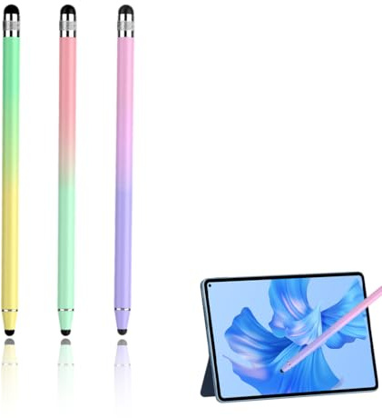 MIRKUZI Punteros para móviles Paquete de 3 lápices ópticos para tabletas, lápices ópticos de goma 2 en 1, compatibles con todos los teléfonos y tabletas.