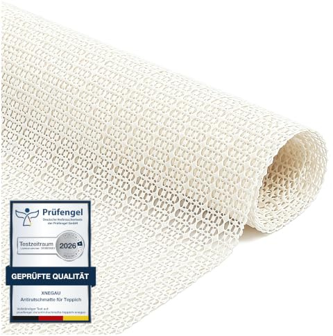 PVC Antirutschmatte für Teppich 70x140cm Zuschneidbar Extra Halt Beige | Luftdurchlässig, Mehrzweck Antirutschunterlage für Harte Böden, Schubladen, Regale, Tablett, Küche, Büro, Auto