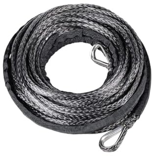 Cuerda de Remolque, Cuerda del Cabrestante, Remolque De Los 6mmx15m El 1/4x50ft con Eléctrico para SUV ATV UTV,para camión(Gray)